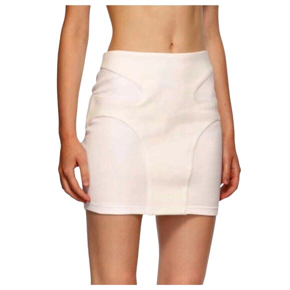 UNIQUE Dion Lee Off-White Contour Stitch Bandage Style Mini Skirt High Waist S - Picture 2 of 12